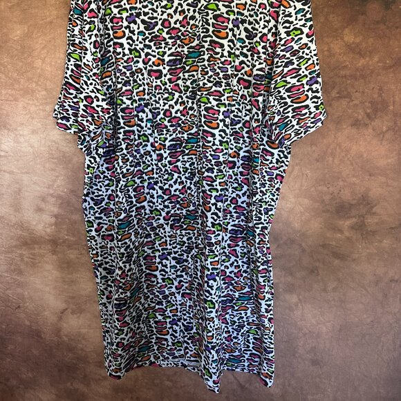 NWT Just Love 3X Neon Multi-Colored Leopard Print Dress - Picture 3 of 3